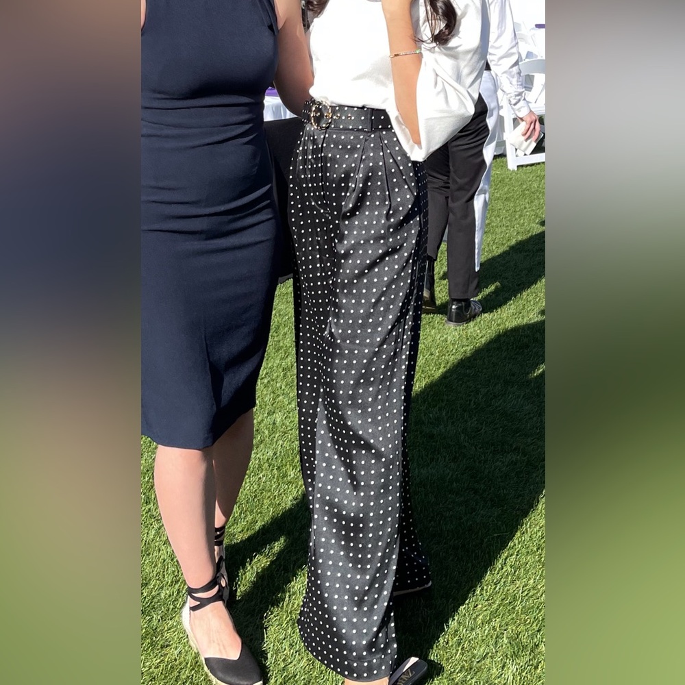 Mango Black and White Polka Dot Pants